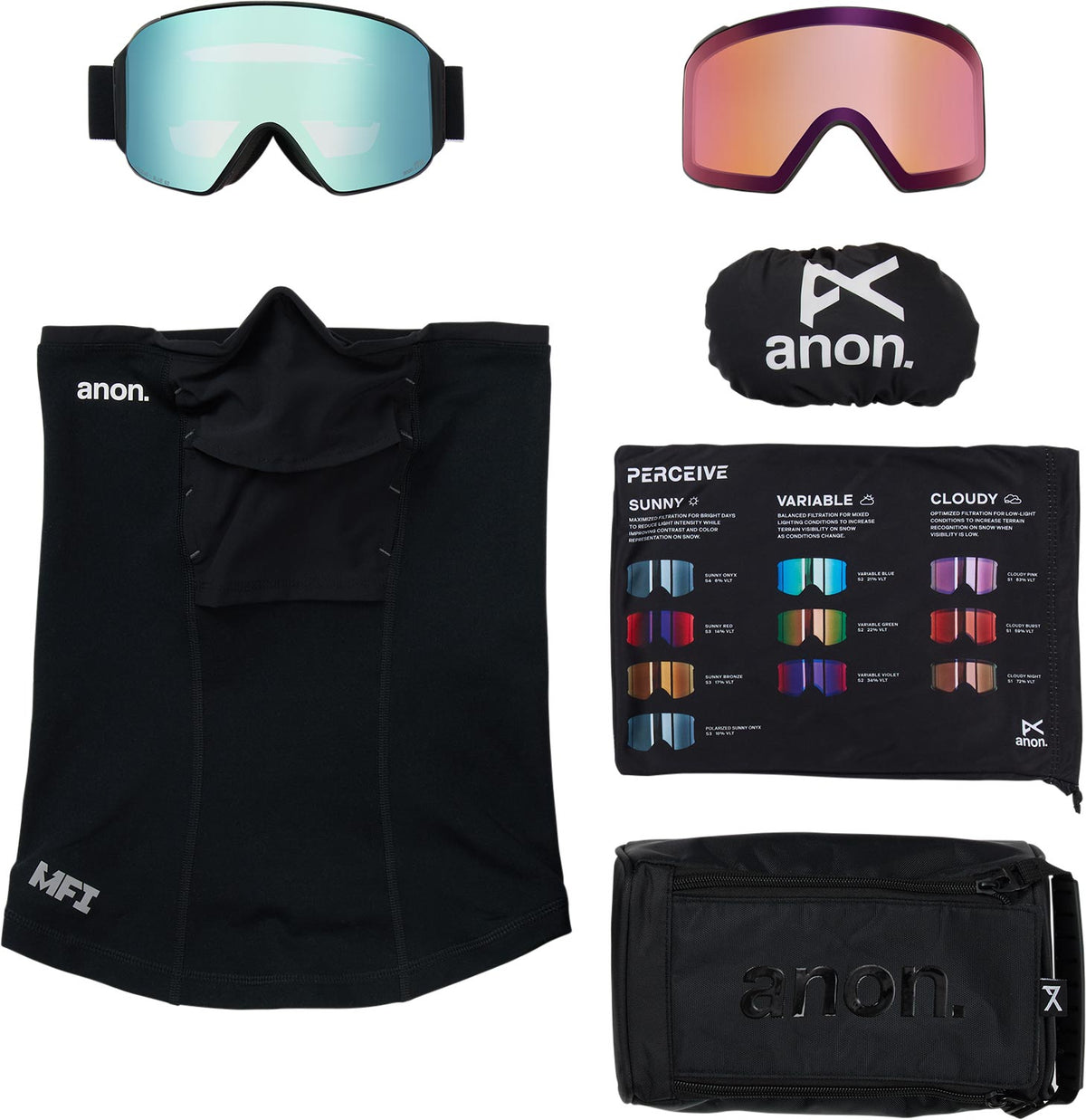 Anon M4 Goggle (Cylindrical) + Bonus Lens + MFI Face Mask