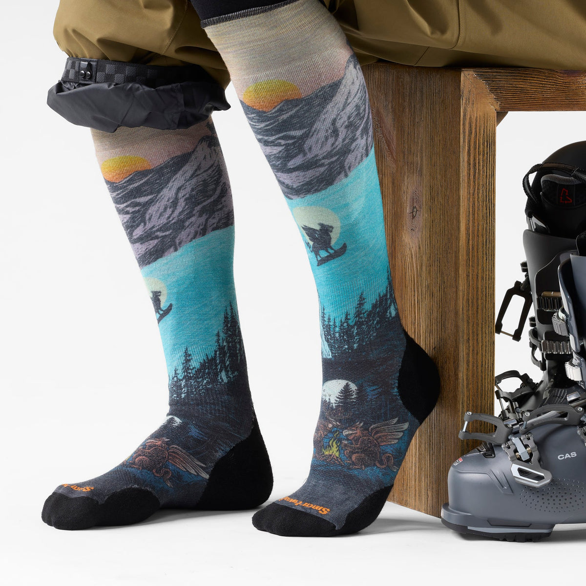Smartwool Ski Targeted Cushion Winter Phase Print OTC Sock
