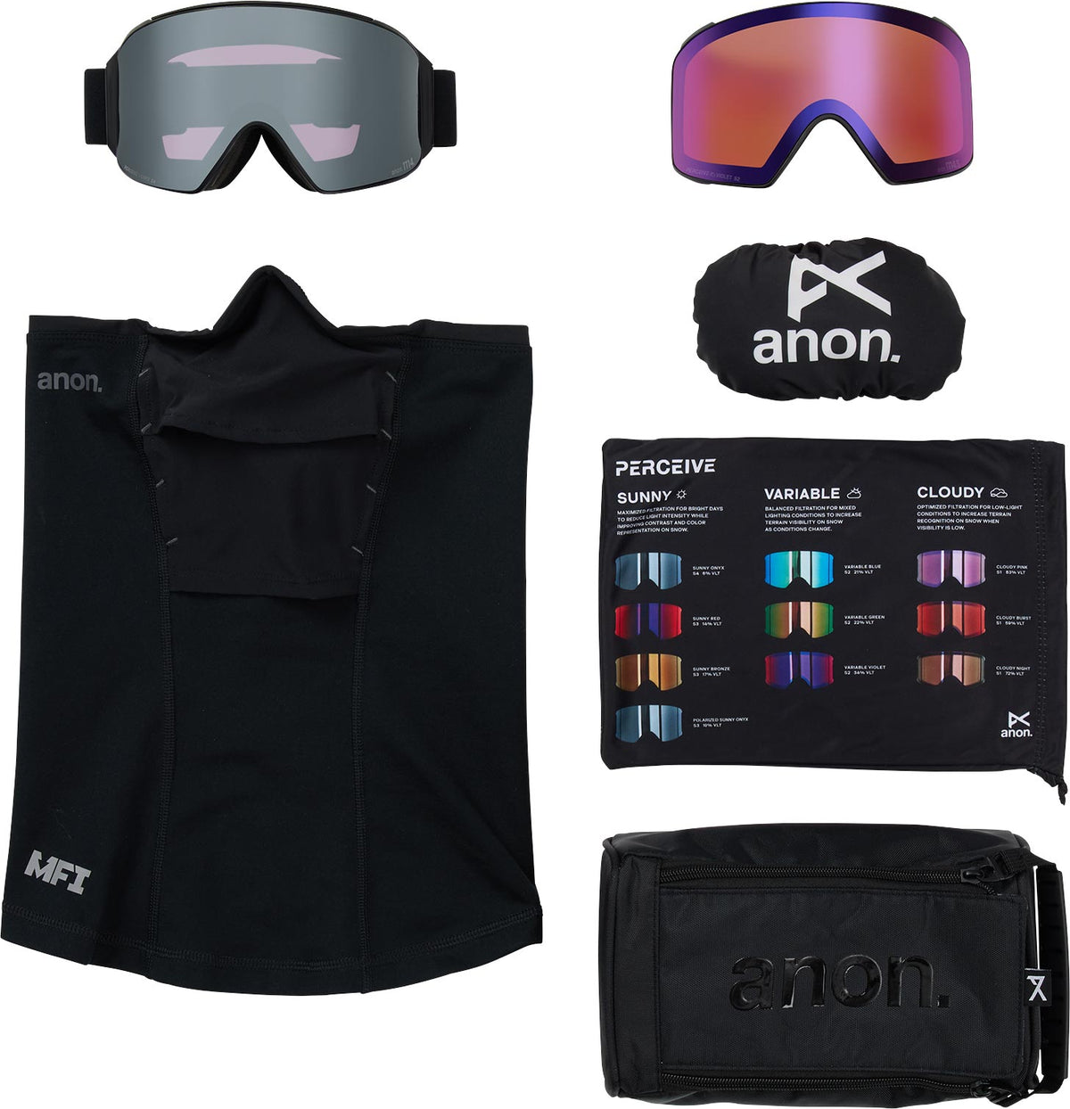 Anon M4 Goggle (Cylindrical) + Bonus Lens + MFI Face Mask
