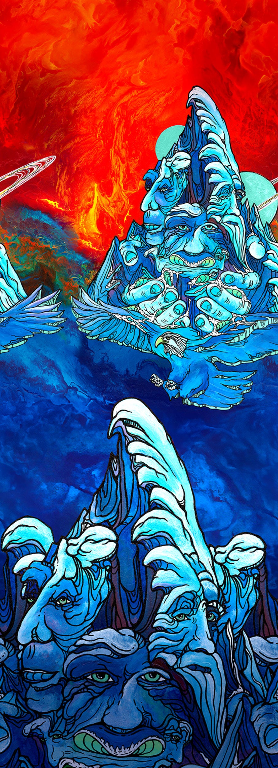 Smartwool Ski Targeted Cushion Winter Haze Print OTC Ski Sock - Mens