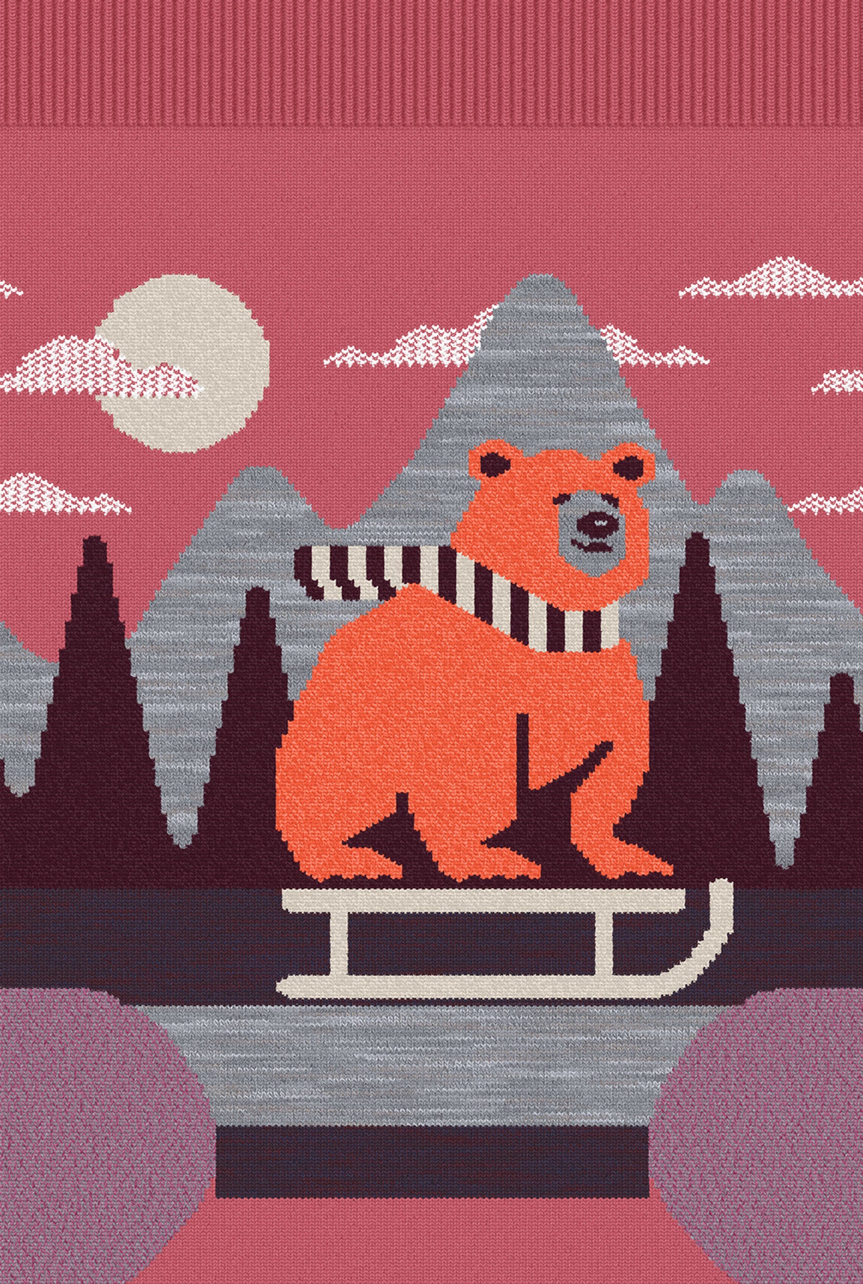 Smartwool Ski Light Cushion Sleigh Bear OTC Ski Sock - Kids