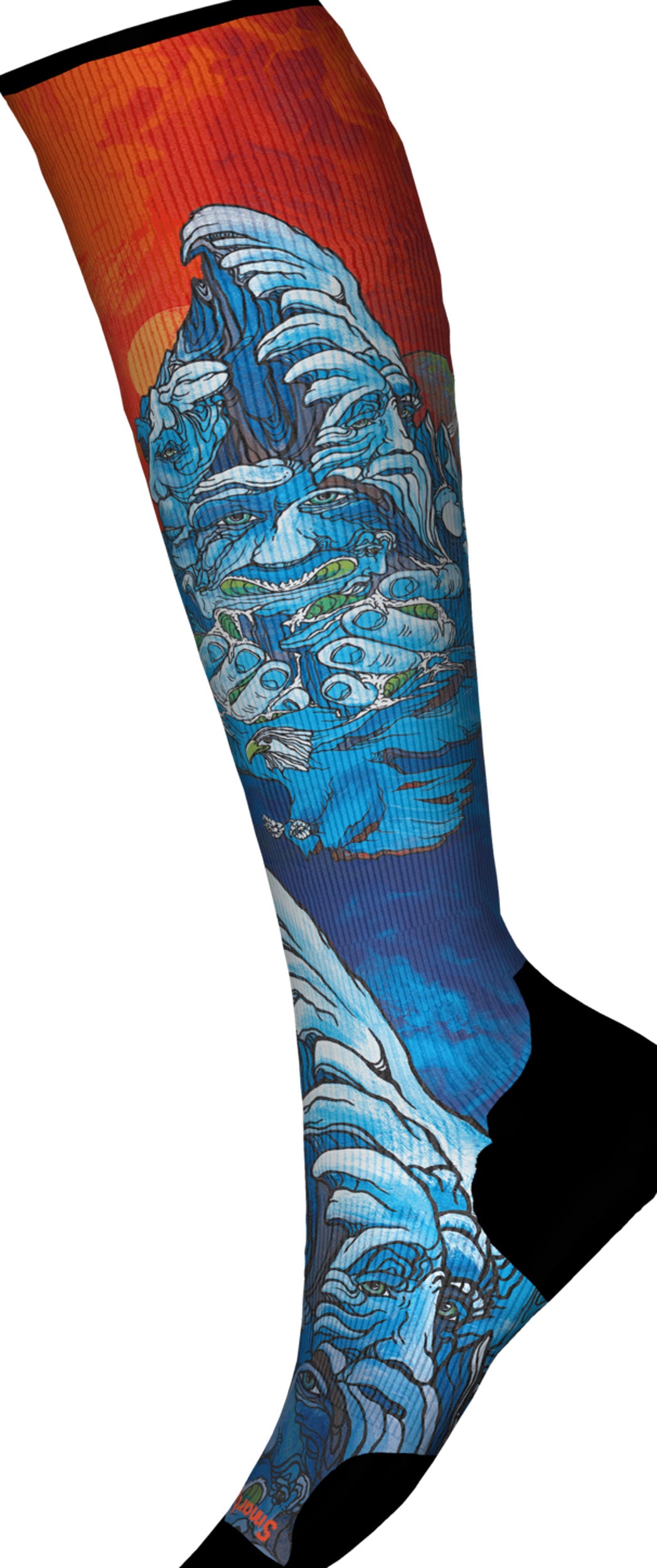 Smartwool Ski Targeted Cushion Winter Haze Print OTC Ski Sock - Mens