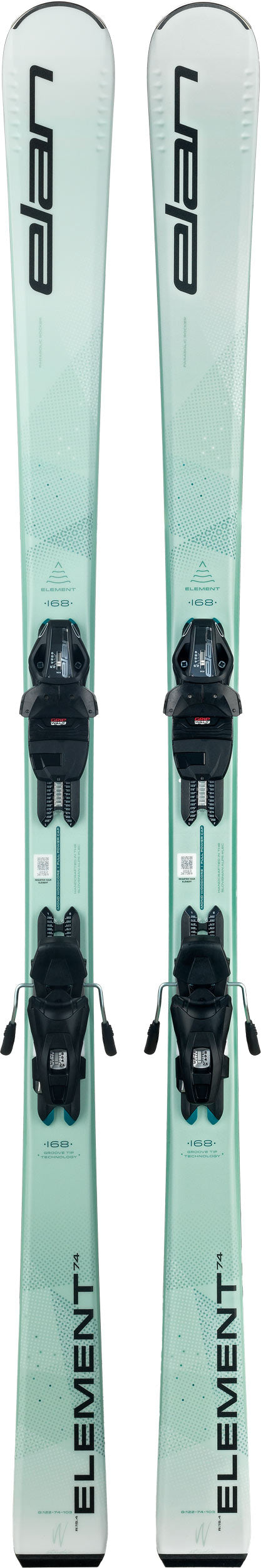 Elan Element 74 W White Ski + EL 9.0 GW Ski Binding 2025