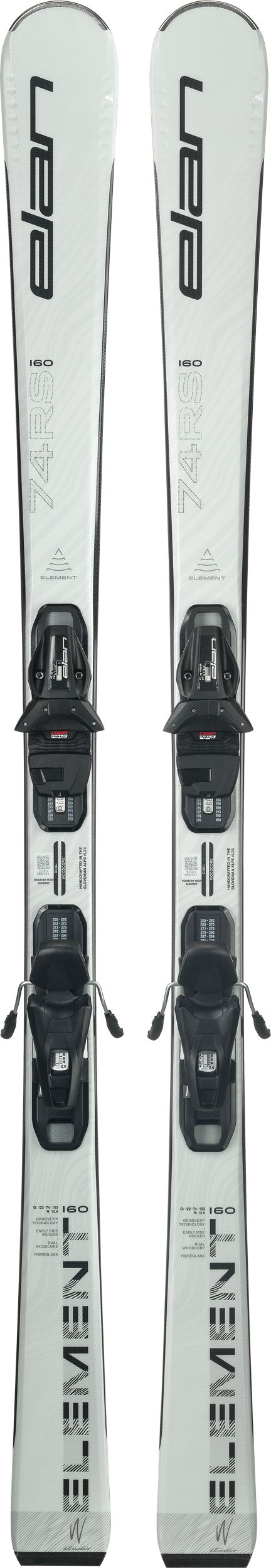 Elan Element 74 RS W White Ski + EL 9.0 GW Ski Binding