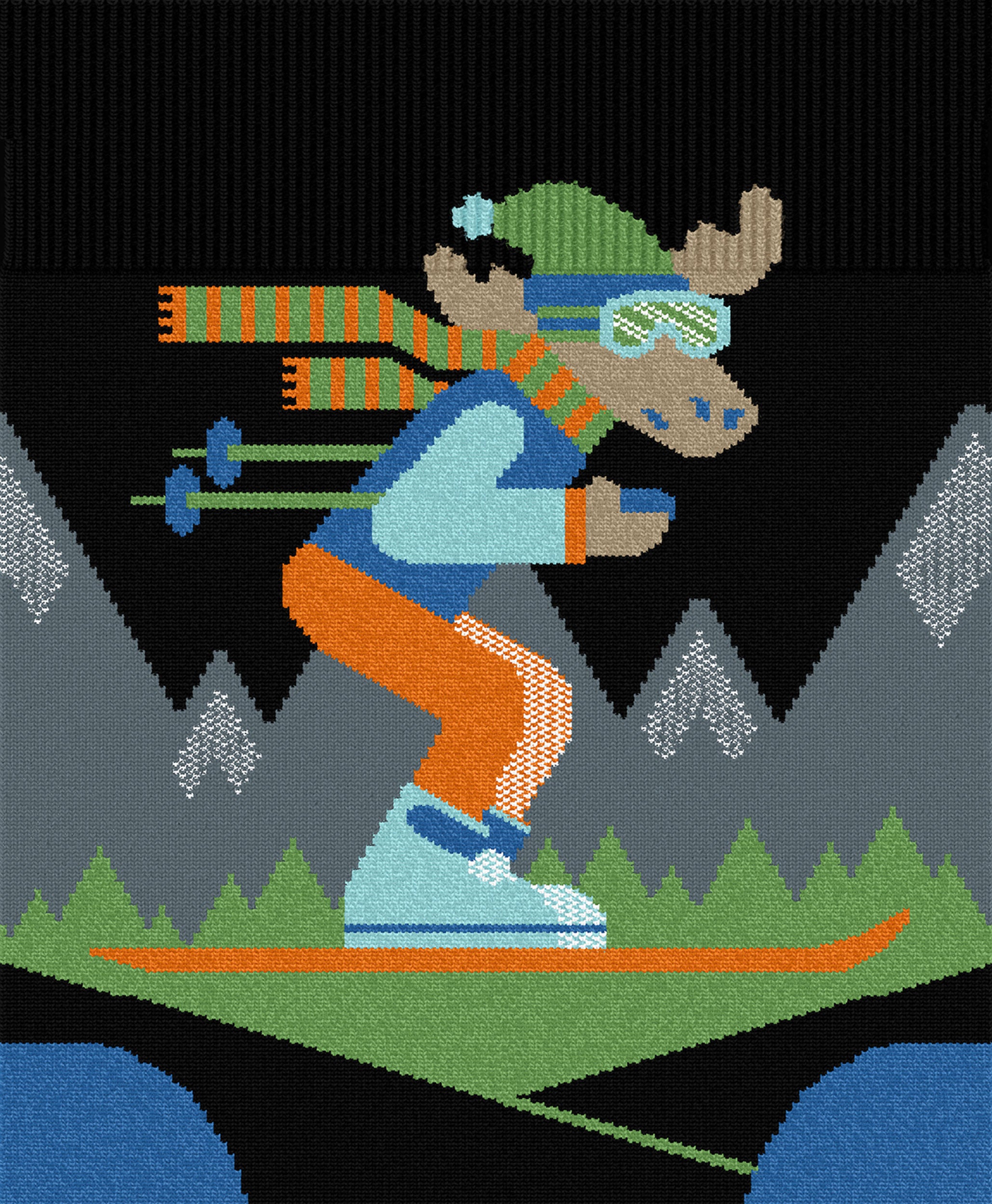 Smartwool Wintersport Full Cushion Mountain Moose OTC Sock - Kids