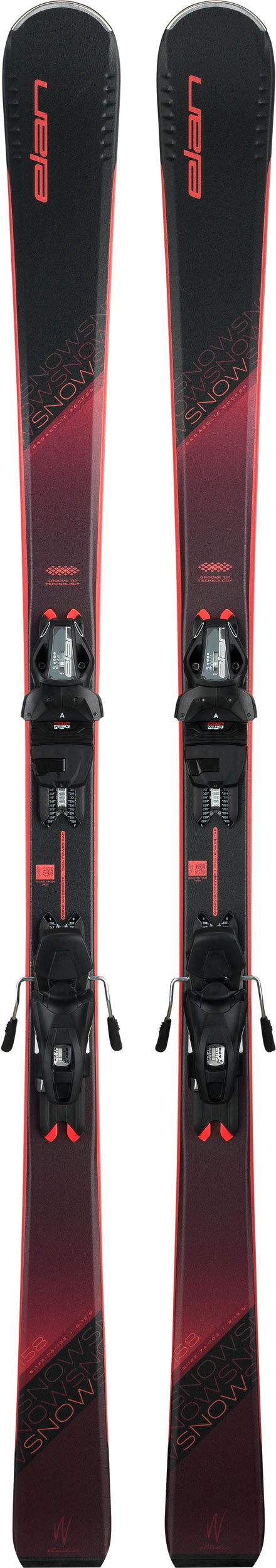 Elan Snow Black Ski + EL 9.0 GW Ski Binding 2024